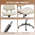 thumbnail image 4 of Silla de oficina BERYTH sin brazos, de cuero PU ajustable y giratoria, 4 of 8