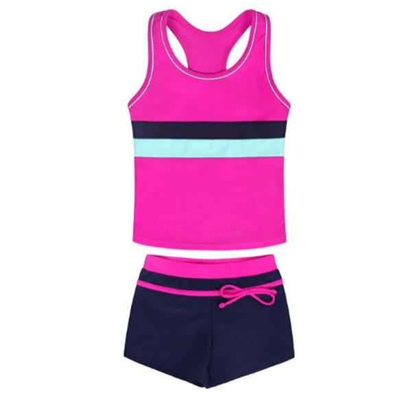 Ketyyh-chn99 2Pcs Toddler Infant Baby Boys Summer Clothes Summer Swimsuit For Little Girls 2 Piece Split Tankini Childrens Swimsuit Size for 4XL,Purple