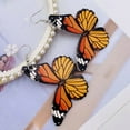 thumbnail image 3 of Drop Earrings Butterfly Shape Creative Fashion Pierced Earrings Dangle Earrings, 3 of 10
