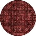 thumbnail image 1 of Ahgly Company Machine Washable Indoor Round Abstract Red Modern Area Rugs, 6' Round, 1 of 4