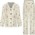 thumbnail image 4 of Top-kevin Champagne Glasses Snowflakes Pine Women's Long-Sleeve Shirt And Full-Length Bottom Pajama Set, 4 of 12