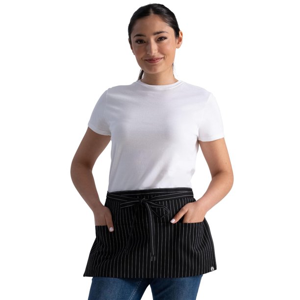 Delantal Chef Works, unisex, para camarera, a rayas, 30 x 68 cm