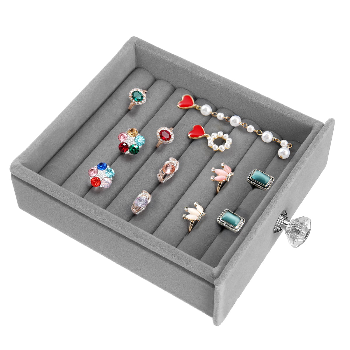  J JACKCUBE DESIGN Earring Organizer Tray, Earring Box with  Clear Lid 40 Slots Jewelry Box for Drawer, Stud Earring Necklace Bracelet  Ring Healing Stones Storage – MK333A : Clothing, Shoes & Jewelry