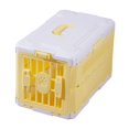 thumbnail image 2 of Transportín para gatos, caja para mascotas, caja de transporte ligera para perros, transportador de plegable para gatitos y razas de perros Amarillo Blanco, 2 of 8