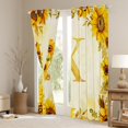 thumbnail image 2 of jejeloiu Personalized Letter X Black Out Curtains,Gold Monogrammed Theme Curtains Pack of 2 (42x63 Each),Sunflower Floral Flower Bedroom Curtains For Girl Teens,Ultra Soft Bedroom Decor, 2 of 5