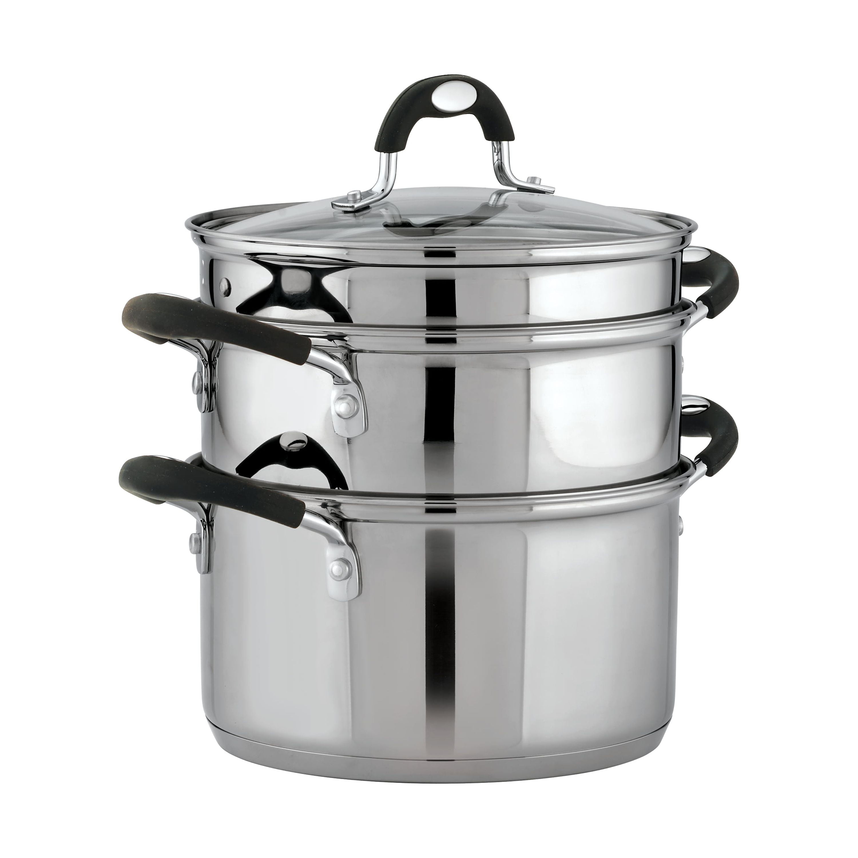 Stainless steel steamer recommended ·ASD three-layer double bottom steamer  with high capacity, no smell and easy storage