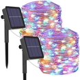 thumbnail image 1 of Luces de hadas solares led Luces solares para exteriores 12M 120 Luces de hadas de alambre de cobre led Paquete de 2 solares impermeables para exteriores JFHHH pequeña, 1 of 5