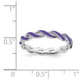 thumbnail image 5 of Sterling Silver Stackable Expressions Purple Enamel Braided Ring Size 7, 5 of 5