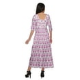 thumbnail image 4 of Moomaya Printed Indian Top Long&nbsp;Kurti&nbsp;Dress 3/4 Sleeve Tunic Dresses For Women, 4 of 5