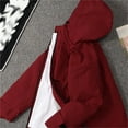 thumbnail image 5 of LIIPEE Boys Girls Jacket Solid Color Thicken Long Sleeve Hooded Zip Up Windproof Warm Jacket Big Boys Trendy Birthday Coat,Red,7-8 Years, 5 of 6