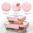 thumbnail image 3 of Contenedores de Vidrio para Preparación de Comidas HAKEEMI Paquete de 10 Herméticos Rosas, 3 of 7