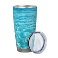 thumbnail image 2 of KLL Crystal Clear Ocean Waves Print 40oz Stainless Steel Insulated Car Cup with Spillproof Lid - Keep Your Drink Hot or Cold on the Go-Straw Three-piece Set, 2 of 8