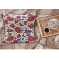 thumbnail image 2 of Floral Fluffy Throw Pillow Cushion Cover, Blooming Red Poppies Chamomile Ladybird and Daisies Bumblebee Bees and Butterflies, Decorative Square Accent Pillow Case, 28" x 28", Multicolor, by Ambesonne, 2 of 5