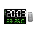 thumbnail image 3 of Reloj de pared digital con alarma y temporizador, brillo ajustable, reloj grande, decoración de pared, LED, para dormitorio, hogar, sala de estar, 3 of 8