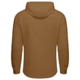 thumbnail image 4 of Havenx Mens Cotton Linen Hoodies Button Down Long Sleeves Hooded Shirts with Pockets Hoodies Trendy Summer Beach Vacation Casual Tops,Brown L, 4 of 7