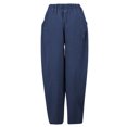 thumbnail image 7 of Clearance Men Wide-leg Pants Sweatpants Men's Casual Fashion Loose Cotton Linen Pure Color Pocket Comfort Long Pant, 7 of 7