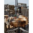 thumbnail image 2 of Outdoor Tablecloth with Umbrella Hole for Patio/Picnic/Party/Camping, Black Brown Gradient Waterproof Table Cloth Round Cover Washable, Retro Rustic Abstract Minimalist Art (Dia 54"), 2 of 9