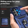 thumbnail image 3 of for Samsung Galaxy A34 5G Case with Slide Camera Cover HD Screen Protector [ Grade 16ft. Drop Tested] Ring Holder Kickstand Protective Phone Case for Samsung Galaxy A34 5G, Navy Blue, 3 of 16