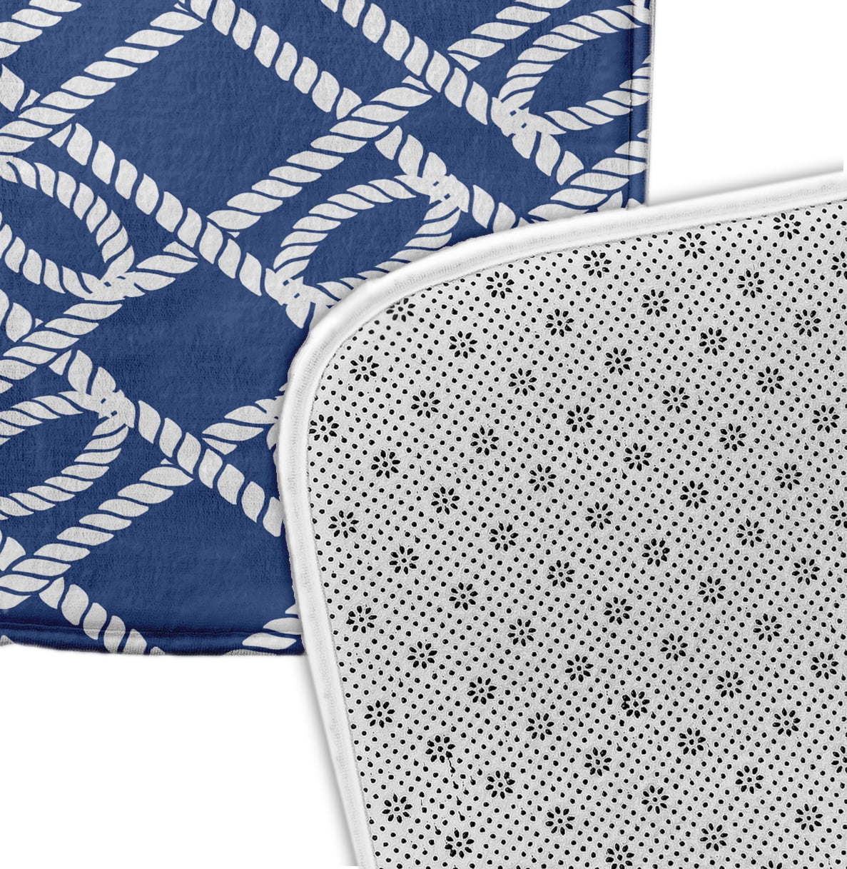 Simply Daisy 34" x 21" Plush Microfiber Blue Know the Ropes Bath Mat