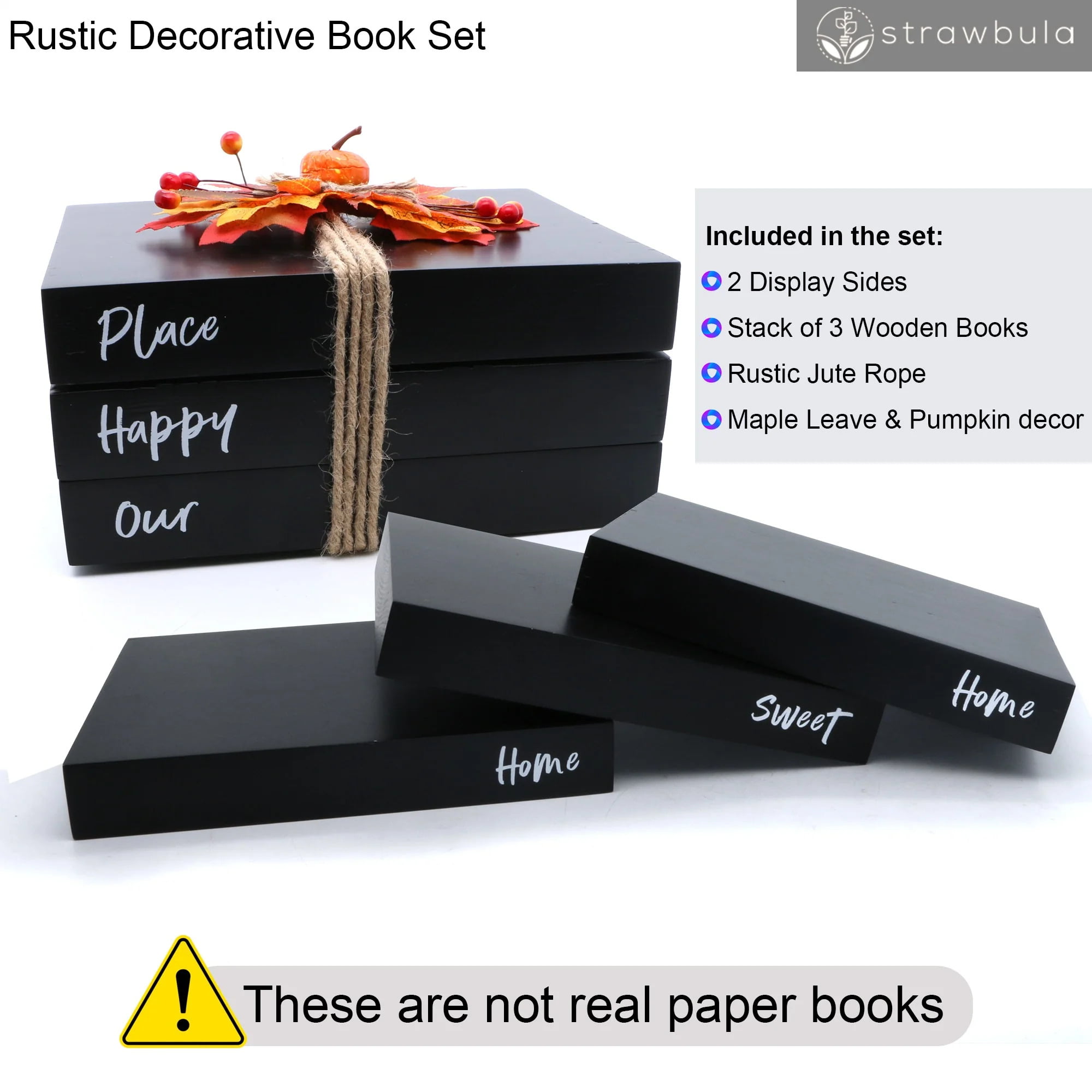 Faux Decorative Luxury Books set of 8, NOT A REAL BOOK, Luxury Brand Book  bulk