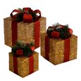 thumbnail image 1 of Navideña Caja Regalo Juego Tres Piezas Adornos Caja Regalo Caja Regalo Suministros Navideños Luminosos Arreglo Escena (C) Juego Tres Piezas Dorado Y Rojo Roja Con Luces (batería), 1 of 6