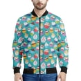thumbnail image 4 of Chaqueta con cremallera con estampado 3D de cupcakes de dibujos animados para hombres y mujeres, sudadera con gráfico de comida, chaqueta bomber informal para niños, abrigo suelto de manga larga, 4 of 5