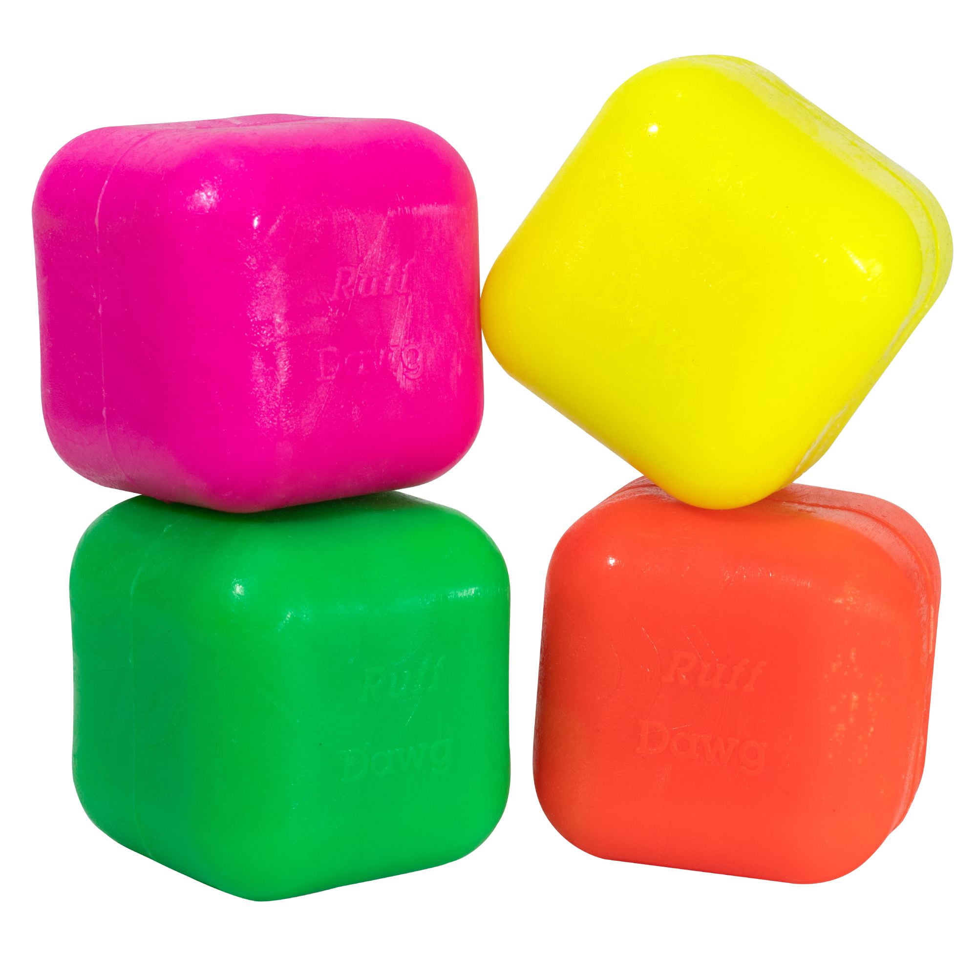 Ruff Dawg Dawg-Cube XL Indestructible Rubber Retrieving Dog Toy, Color Varies