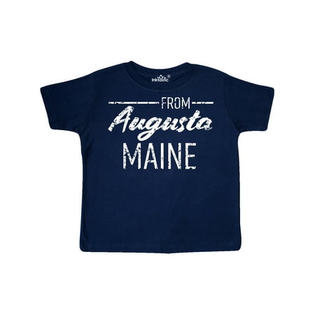 

Inktastic From Augusta Maine in White Distressed Text Gift Toddler Boy or Toddler Girl T-Shirt
