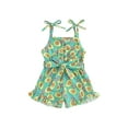 thumbnail image 2 of Musuos Kid Girls Short Jumpsuit, 1-5 Years Tie-up Spaghetti Straps Avocado Print Romper Clothes for Casual Toddler Summer Clothes, 2 of 10