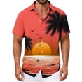 thumbnail image 5 of LODIENY Hawaiian Shirt for Men Trendy Tropical Palm Tree Sunset Printed Loose Fit Shirt Short Sleeve Casual Button Down Holiday Beach Graphic T-Shirts Tops with Pocket Multicolor#18 S, 5 of 7