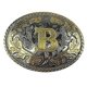 thumbnail image 1 of Men's Belt Buckle, 3D Golden Letter, Alphabet, Initial, Carved Belt Buckle A~z, Western Vintage Style, 1 of 5