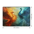 thumbnail image 2 of Area Rugs For Living Room Decor - Red and Blue Fire Peacock Soft Anti Slip Throw Washable Rugs 5x7 For Bedroom, Indoor Carpet For Bedroom Living Room 80x58In, 2 of 7
