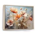 thumbnail image 2 of Designart "Country Charm Of Peach Poppies In A Farmhouse I" Poppies Floater Framed Wall Art Living Room, 2 of 5