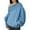 Blue, variant on Womens Fashion Loose One Shoulder Hooded Sweatshirts Hoodies Womens Casual Solid Color Long Sleeve Loose Hooded And Off Shoulder Hoodies Sweatshirt Blouse Pullover Tops