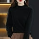 thumbnail image 1 of Suéter de cachemira de otoño e invierno para mujer, suéter corto de cuello alto con base gruesa, suéter suelto de lana, 1 of 6