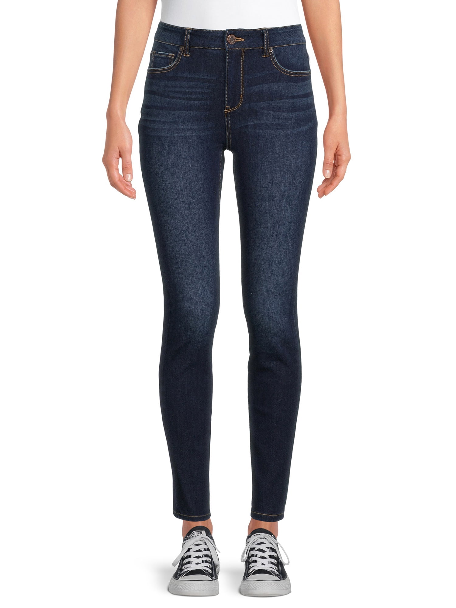 womens new look black stone washed denim 5 pocket zip fastening skinny jeans 