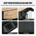 thumbnail image 3 of VEVOR Kitchen Island Cart Storage Cabinet Serving with Drawer & Trash Cabinet, 3 of 9