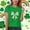 Green, variant on St Patricks Day Shirts for Girls Good Fortune Bow Shamrock Print Short Sleeve T-Shirt Stretch Green Kids Tee,Size 12-13T