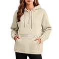 thumbnail image 3 of ThriftyPlait Womens Hoodies Quarter Zip Pullover Sweatshirt Long Sleeve Zipper Kangaroo Pocket Drawstring Hood Loose Fall Casual Outerwear, 3 of 7