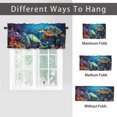 thumbnail image 6 of Sea Turtle Window Curtain Valance Blue Teal Ocean Fish Underwater Animal Coastal Theme Window Valance for Living Room Bedroom, Kitchen Valance Rod Pocket Window Curtain 54 by 18 in, 1 Panel, 6 of 6