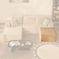 thumbnail image 1 of BIGSYY Cozy Square Ottoman, Comfortable Seating, No Assembly Required, Camel, 1 of 5