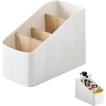 thumbnail image 1 of Detachable Bamboo Storage Box, with 4 Compartments, Detachable Bamboo Desk Organizer, Wood Desk Pen Holder, for Remote Controls, Office Supplies, Makeup Brushes, 1 of 5