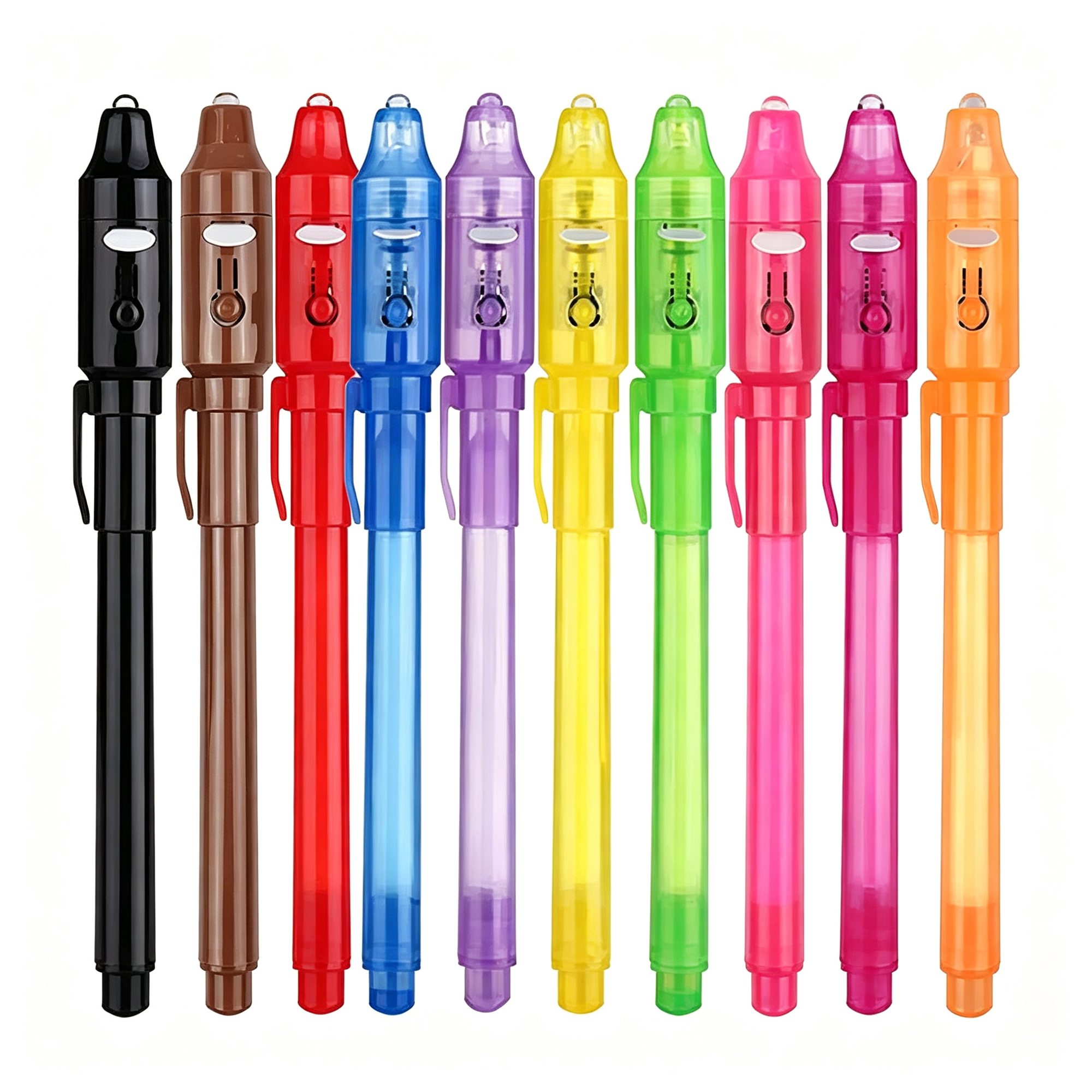 BPPEG Invisible Ink Pen 10Pcs Spy Pen with Uv Light Magic Spy Marker Kid Pens for Secret Message and Birthday Party Writing Secret Message for Easter Day Halloween Christmas Party Bag Gift