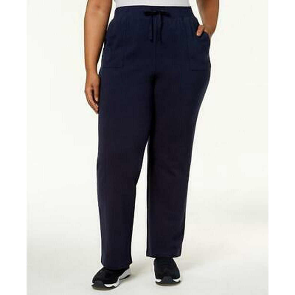 Karen Scott Karen Scott Women Plus Blue Front Pockets Drawstring Knit