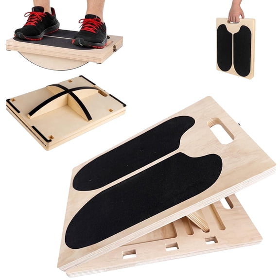 3-in-1 Balance Board, 180°/360° Slant Board Portable 4 Angle Adjustable with Training Poster, Anti-Slip 300LBS for Physical Therapy, Core Strength