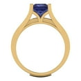 thumbnail image 4 of 2.28 ct Brilliant Princess Cut Tanzanite 18K Yellow Gold Solitaire with Accents Engagement Bridal Wedding Ring Band Set size 5, 4 of 7