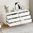 thumbnail image 3 of 6 Drawer Dresser,Modern Dresser Chest with Wide Drawers and Metal Handles,Wood Storage Chest of Drawers for Bedroom,Living Room,Hallway,Entryway White, 3 of 7