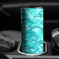 thumbnail image 3 of 20oz Light Blue Camo Classic Pattern Skinny Tumblers Stainless Steel Tumbler with Lid and Straw,Vacuum Insulated Double Wall Travel Tumbler Cups with Cleaning Brush for Coffee,Tea, 3 of 6