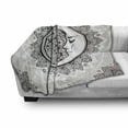 thumbnail image 3 of Mystic Soft Flannel Fleece Throw Blanket, Ornate Crescent Moon with Stars and Mandala Eastern Graphic, Cozy Plush for Indoor and Outdoor Use, 50" x 70", White Beige and Black, by Ambesonne, 3 of 6