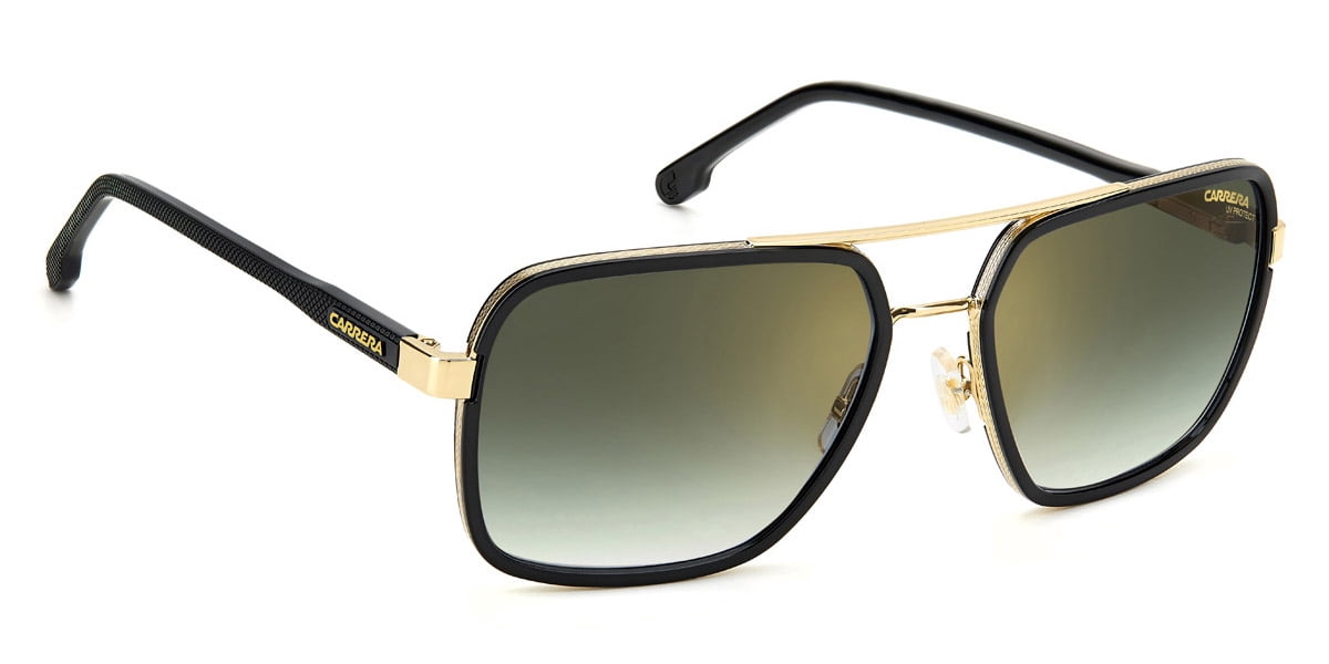 Carrera CA 256/S Metal Unisex Square Sunglasses Gold/Black 58mm Adult
